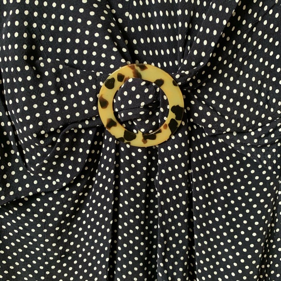 New Topshop Navy Blue V Neck Dress Long Sleeve 6 - Picture 5 of 7